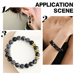 179pcs 4 Sizes Synthetic Snowflake Obsidian Beads&nbsp;G-AR0005-39