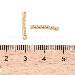 304ステンレスチューブビーズ  ダイヤモンドカット  カーブチューブ  ゴールドカラー  15x2mm  穴：1mm&nbsp;STAS-B047-29A-G