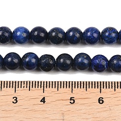 Dyed Natural Grade AA Lapis Lazuli Round Bead Strands&nbsp;X-G-M290-6mm-AA
