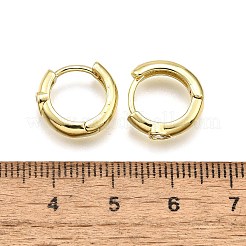 ブラスマイクロパヴェクリアキュービックジルコニアフープピアス  長持ちメッキ  鉛フリー＆カドミウムフリー  ハート  18KGP本金メッキ  13x14x4mm&nbsp;EJEW-H157-06G