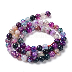 Natural Striped Agate/Banded Agate Bead Strands&nbsp;G-K155-A-6mm-10