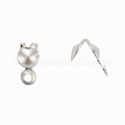 150pcs Silver Color Plated Iron Bead Tips&nbsp;X-E037Y-S