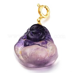 Carved Natural Fluorite Pendants&nbsp;G-J387-90