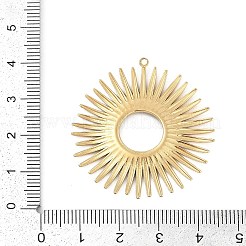 304ステンレスペンダント  太陽のチャーム  イオンプレーティング（ip）  18KGP本金メッキ  39x37x2mm  穴：1.2mm&nbsp;STAS-I325-105G
