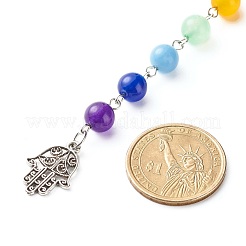 Natural & Dyed Malaysia Jade Bead and Tibetan Style Alloy Big Pendants and Lobster Claw Clasps&nbsp;HJEW-JM00549