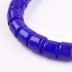 手作りランプワークビーズ  コラム  ダークブルー  8x6mm  穴：3mm&nbsp;LS-LAMP-G133-01G