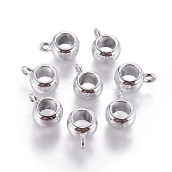 合金チューブベイル  ループベイル  保釈ビーズ  ロンデル  銀色のメッキ  11x5x8mm  穴：2mm  内径：5mm&nbsp;PALLOY-J514-29S-AAA