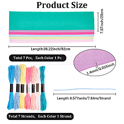 7Pcs 7 Colors Non-woven Felt Fabric&nbsp;DIY-CP0012-69E