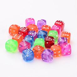 Mixed Color Transparent Acrylic Dice Beads&nbsp;X-PLMD8MM