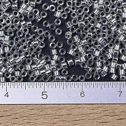MIYUKIデリカビーズ  シリンダー  日本製シードビーズ  11/0  銀並ぶ  （db0041)シルバーライニングクリスタル  1.3x1.6mm  穴：0.8mm  約100000個/500g&nbsp;SEED-MY11-DB0041