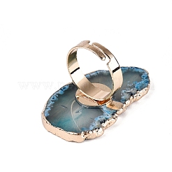 Natural Agate Cuff Rings&nbsp;RJEW-Q035-02G