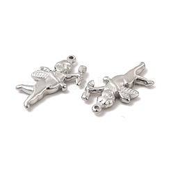 変色しない304ステンレススチールペンダント  キューピッドチャーム  ステンレス鋼色  29x17x4mm  穴：1.2mm&nbsp;STAS-I671-27P