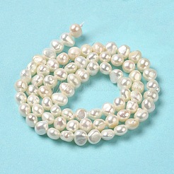 天然養殖淡水パールビーズ連売り  両面研磨  グレード4 A  貝殻色  5x5~5.5x4~5mm  穴：0.6mm  約74個/連  14.65~14.76''（37.2~37.5センチメートル）&nbsp;PEAR-E017-24