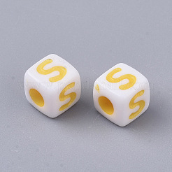White Opaque Acrylic Beads&nbsp;MACR-R869-01S