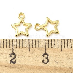 真鍮製チャーム  スター  18KGP本金メッキ  8x6.5x1mm  穴：1mm&nbsp;KK-C083-09G