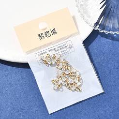 シェグレース 真鍮製クリアキュービックジルコニアチャーム  カドミウムフリー＆ニッケルフリー＆鉛フリー  ちょう結びのチャーム  18KGP本金メッキ  10.5x12x2mm  穴：2mm&nbsp;XGRQ2O472-422G