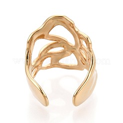 Ion Plating(IP) 304 Stainless Steel Cuff Open Rings for Women&nbsp;RJEW-N052-19G