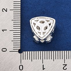 ラックメッキ真鍮製マイクロパヴェキュービックジルコニアビーズ  ガラスと  長持ちメッキ  鉛フリー＆カドミウムフリー  蝶と三角形  銀  11.5x12x7mm  穴：1.8mm&nbsp;KK-Z082-13S