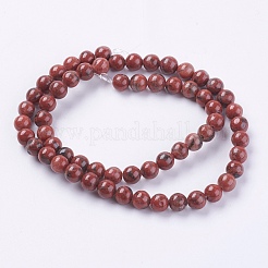 Natural Sesame Jasper/Kiwi Jasper Beads Strands&nbsp;G-G149-6mm-2