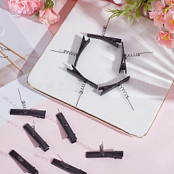 金属ワニのヘアクリップ  ブラック  40.5x10x42.5mm&nbsp;OHAR-WH0021-95C