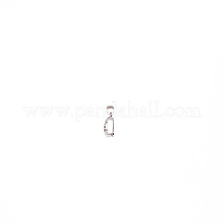 電気メッキ真鍮ペンダントベイル  葉  プラチナ  15x5.3x5.8mm  ピン：1mm&nbsp;KK-WH0046-20