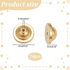 真鍮製イヤーナット24個  帽子  ゴールドカラー  8x4mm  穴：0.7mm&nbsp;KK-ME0003-65G