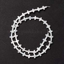 天然トロチッドシェル/トロカスシェルビーズ  クロス  貝殻色  9.5x7x2.5~3mm  穴：0.8mm  約41個/連  15.33インチ（38.95cm）&nbsp;SSHEL-O0001-22B