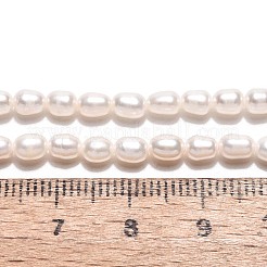天然養殖淡水パールビーズ連売り  ライス  グレードAB  乳白色  4~6x3.5~4mm  穴：0.6mm  約73~75個/連  13.78~14.17インチ（35~36cm）&nbsp;PEAR-N024-03-2AB