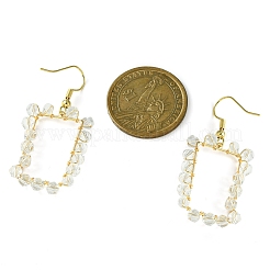 5 Pair 5 Style Brass Geometry Dangle Earrings with Glass Beaded&nbsp;EJEW-JE05400