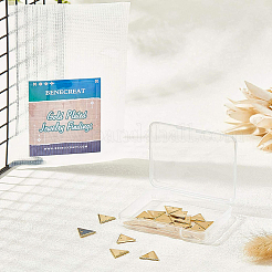 真鍮製チャーム  三角形  18KGP本金メッキ  14x12x1mm  穴：0.5mm  30個/箱&nbsp;KK-BC0005-23G