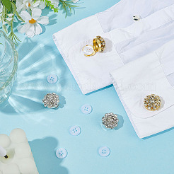 8Pcs 2 Colors Brass Rhinestone Cufflinks&nbsp;KK-ME0003-83