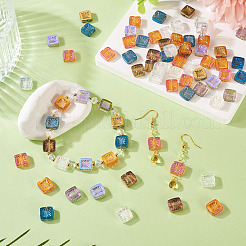 100Pcs 5 Colors Electroplate Transparent Glass Beads&nbsp;EGLA-TA0013-14