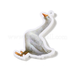不透明なプリントアクリルパーツ  動物のチャーム  ガチョウチャーム  42.5x25x2mm  穴：1.6mm&nbsp;SACR-F018-01B
