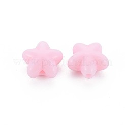 不透明なアクリルビーズ  スター  ピンク  10x10.5x6mm  穴：1.6mm  約1690個/500g&nbsp;MACR-S373-26-A09