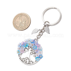 Flat Round with Tree of Life Alloy Keychains&nbsp;KEYC-MZ00039-04