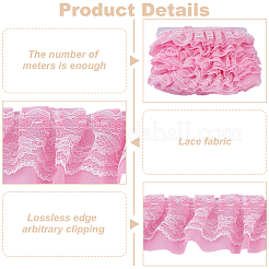 20M Double Layer Polyester Pleated Flower Lace Trim Ribbon&nbsp;OCOR-MA0001-42B