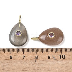 Natural Black Moonstone Pendants&nbsp;G-H322-01G-08