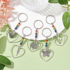 Heart with Wing/Cross/Tree of Life/Butterfly Alloy Pendant Keychain&nbsp;KEYC-JKC00626