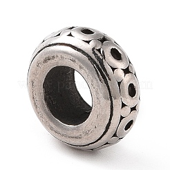 304ステンレススチールヨーロピアンビーズ  大穴ビーズ  ロンデル  アンティークシルバー  5x11mm  穴：5mm&nbsp;STAS-M301-23AS