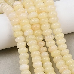 染め加工天然石ホワイトジェイドビーズ連売り  ロンデル  トウモロコシの穂の黄色  10x6mm  穴：1.2mm  約63個/連  14.88''（37.8センチメートル）&nbsp;G-G107-A45-01