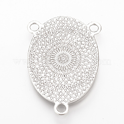Tibetan Style Alloy Cabochon Connector Settings&nbsp;TIBE-Q079-18x25-AS-LF
