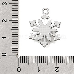 UVメッキ合金クリスタルラインストーンペンダント  スノーフレークチャーム  プラチナ  22.5x17x3mm  穴：1.9mm&nbsp;RB-CBAD37D-19P