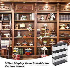 3-Tier Rectangle Transparent Acrylic Minifigures Display Case&nbsp;ODIS-WH0099-08A