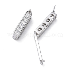 925 Sterling Silver Cubic Zirconia Twister Clasps&nbsp;STER-WH0007-28A-P