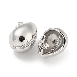 Brass with Cubic Zirconia Stud Earrings&nbsp;LS-EJEW-Q799-02D-P