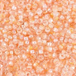 ピカソガラスシードビーズ  ロンデル  丸い穴  ライトサーモン  2.5x1.5mm  穴：1.2~1.4mm  約30000個/ポンド&nbsp;SEED-Q041-02E