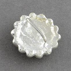 Shining Flower Alloy Grade A Crystal Rhinestone Slide Charms Beads&nbsp;RB-R008-07