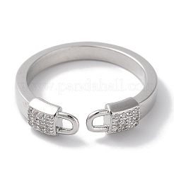 Brass Micro Pave Cubic Zirconia Cuff Rings&nbsp;RJEW-G310-04P