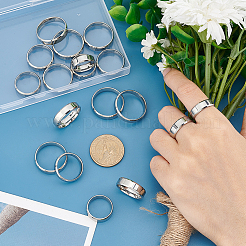 18Pcs 9 Szie Stainless Steel Simple Plain Band Ring for Women&nbsp;RJEW-UN0002-57