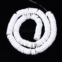 Flat Round Handmade Polymer Clay Beads&nbsp;CLAY-R067-10mm-17